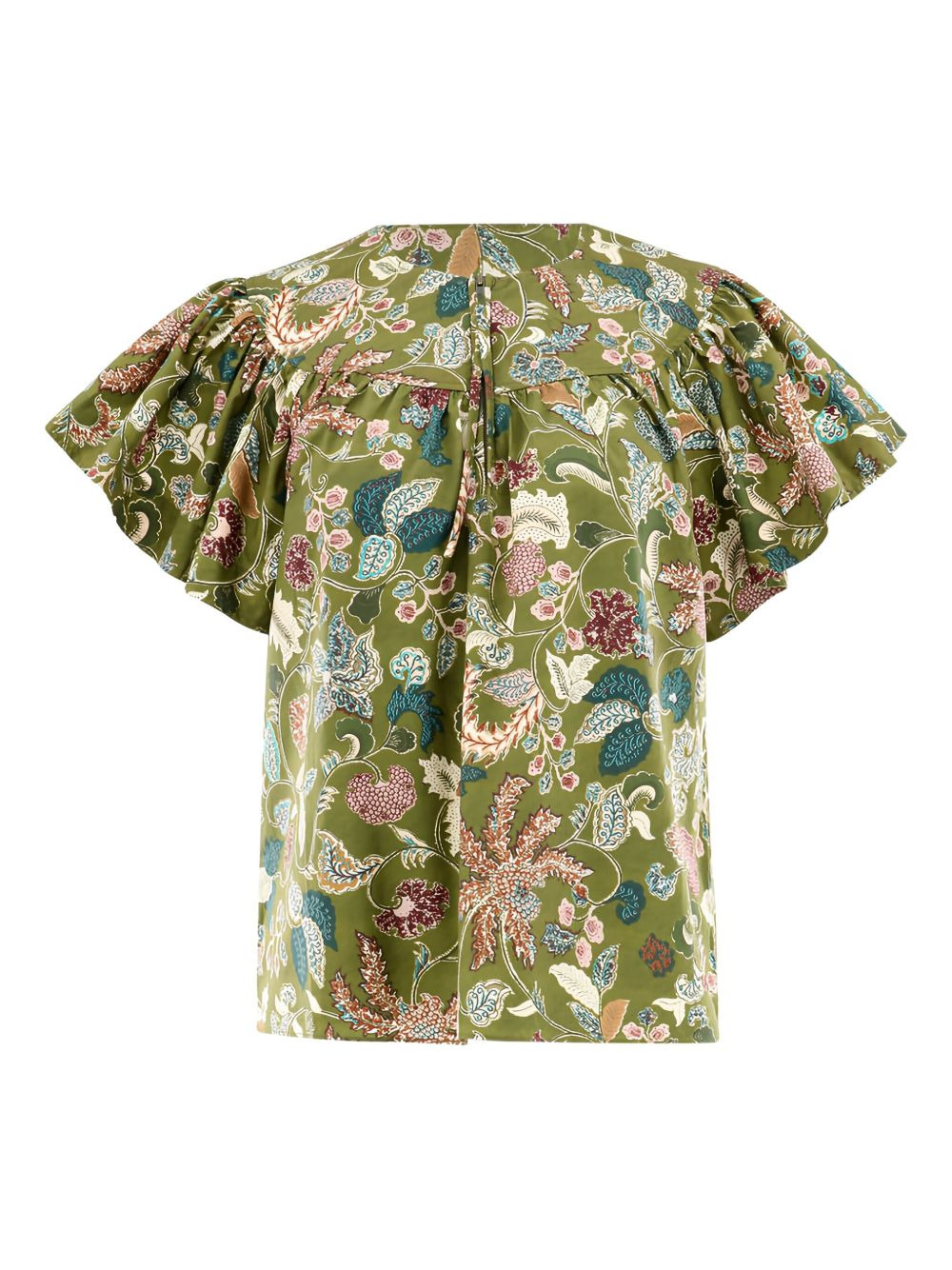 Perline flutter-sleeve floral blouse - 1