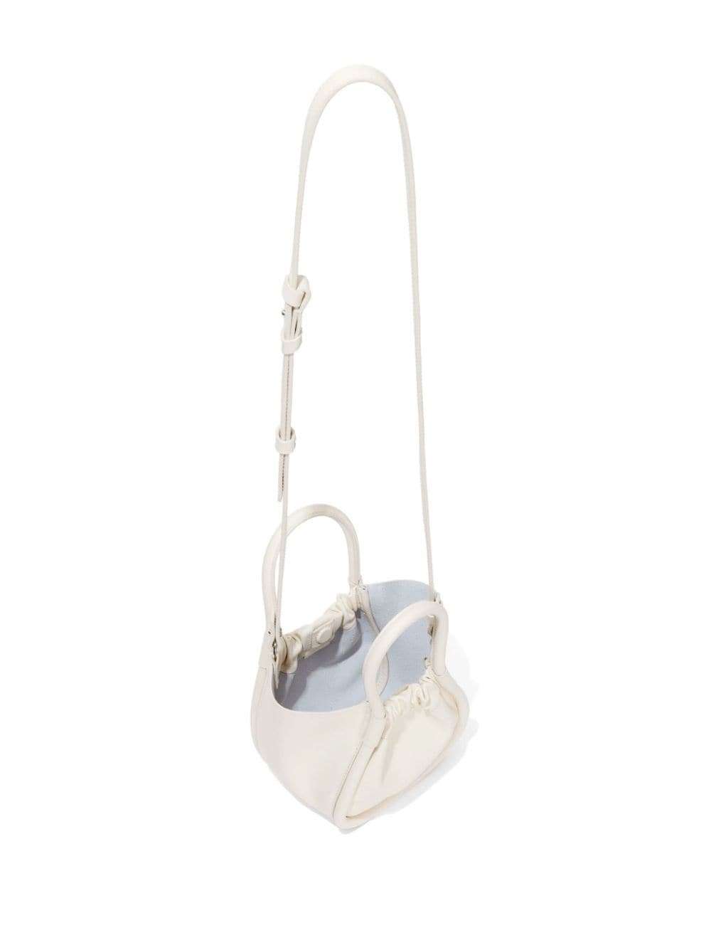 small ruched leather tote bag - 6