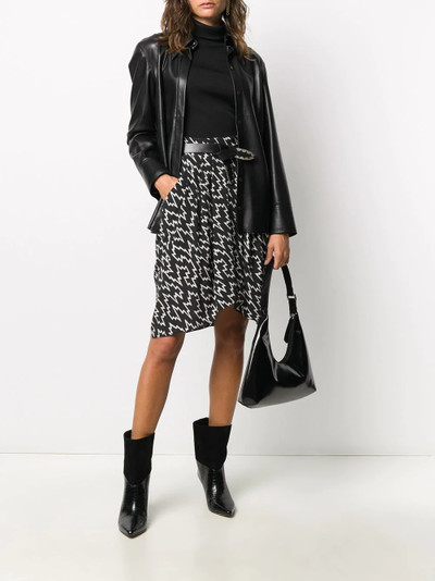 Isabel Marant silk lightning-print skirt outlook