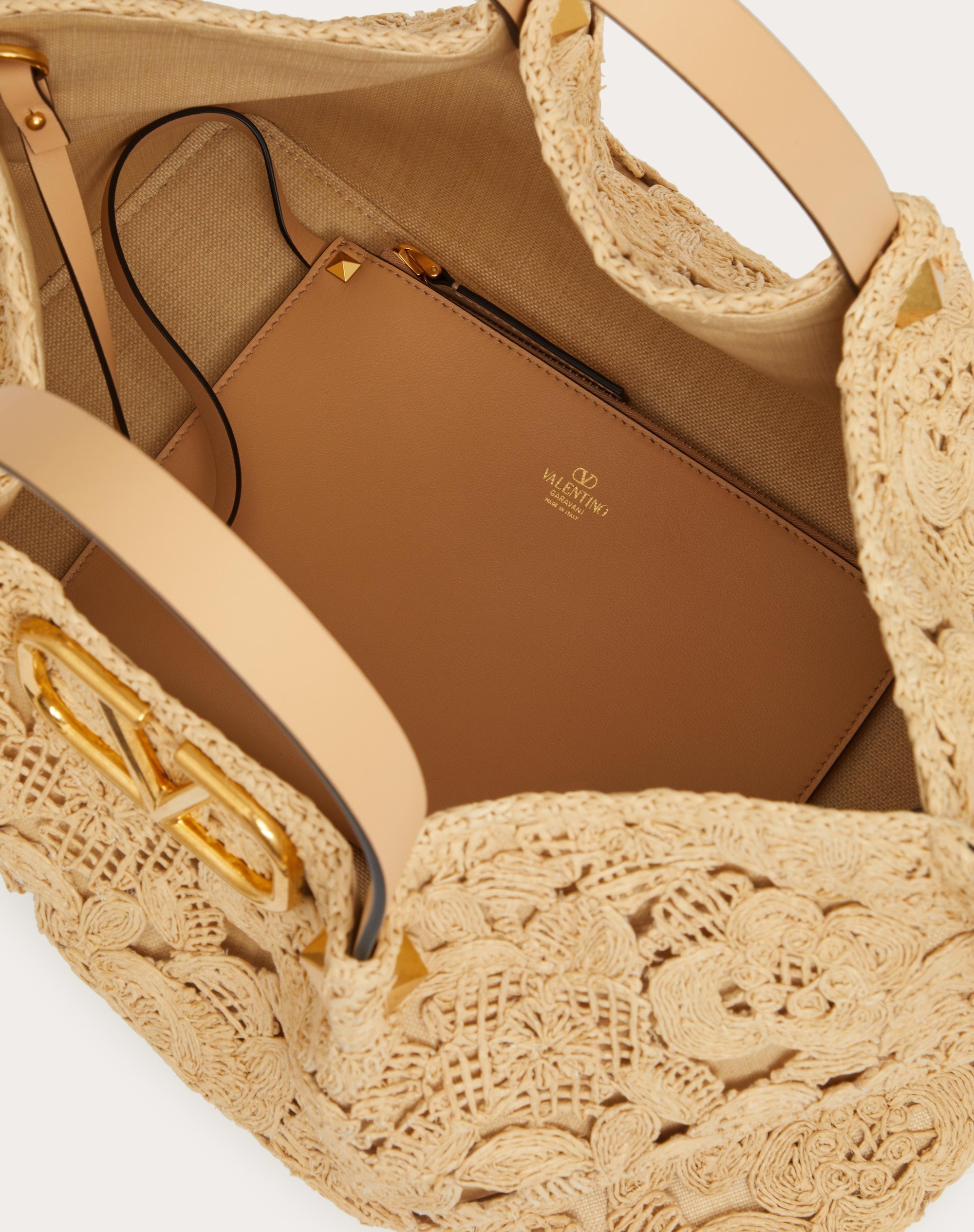 MEDIUM SHOPPING BAG IN LACE-EFFECT RAFFIA - 7