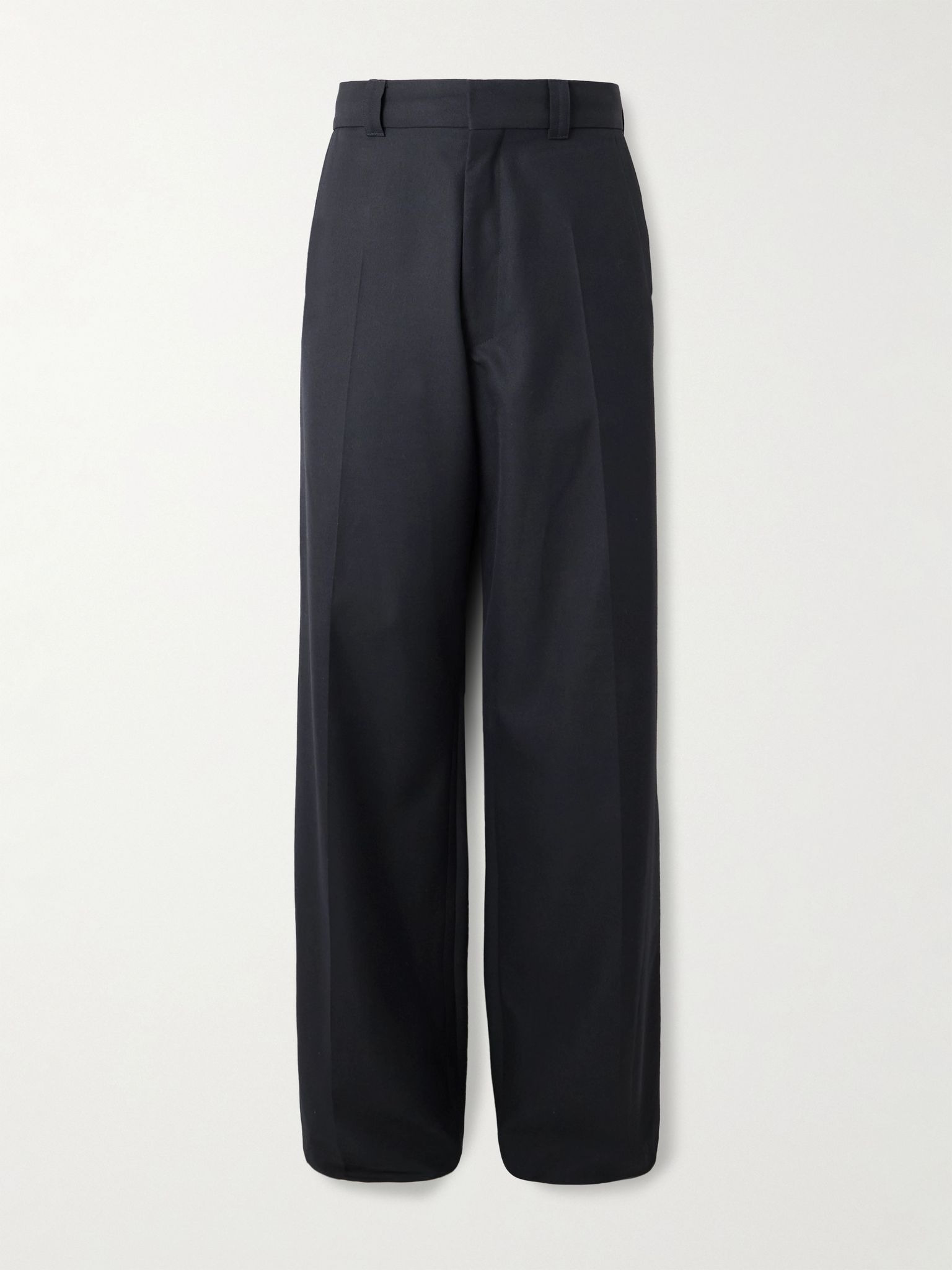 Wide-Leg Wool-Twill Suit Trousers Navy - 1