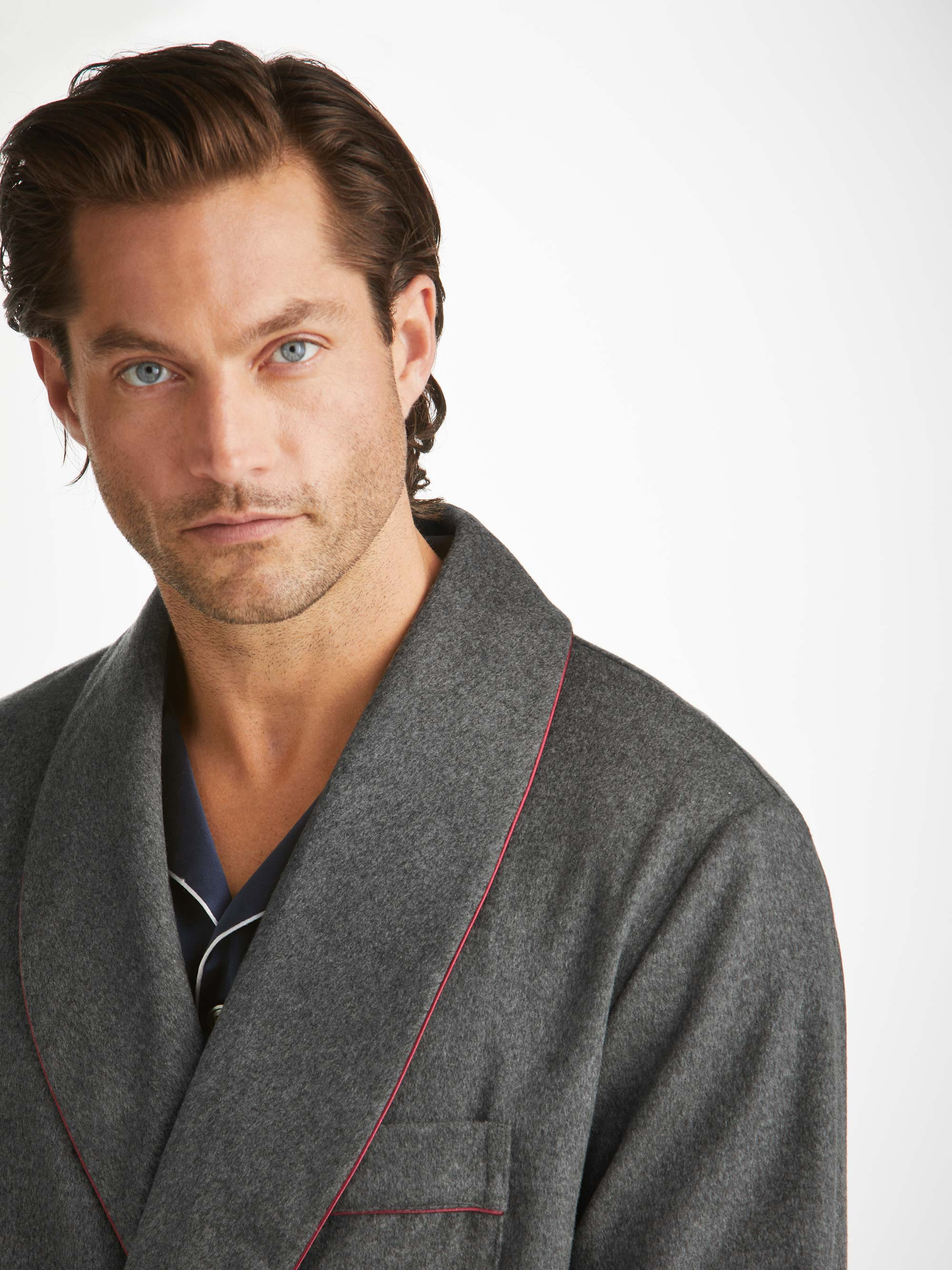 Men's Dressing Gown Duke Cashmere Charcoal - 7