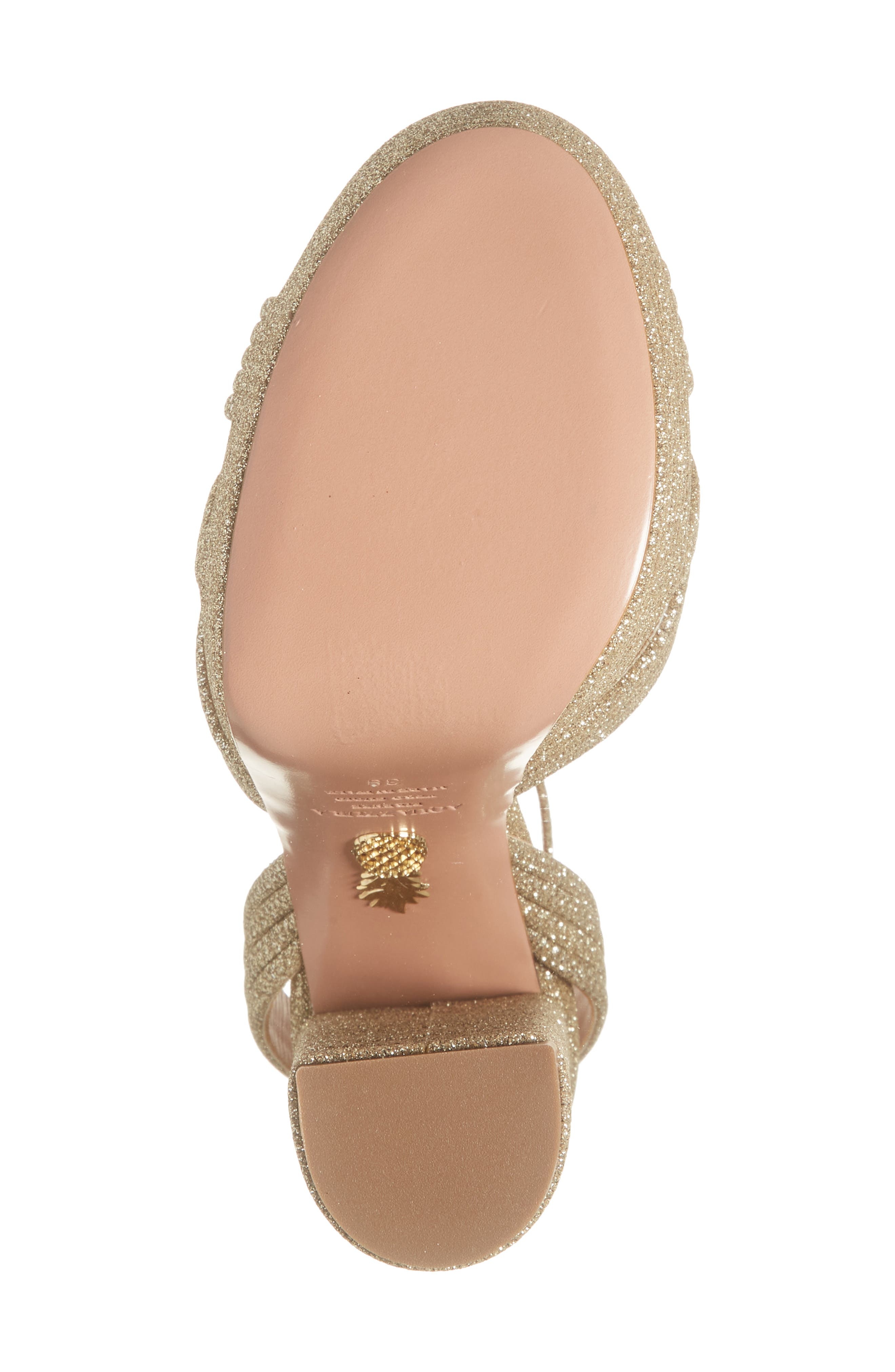 Aquazzura Sundance Ankle Strap Platform Sandal in Platino at Nordstrom - 6