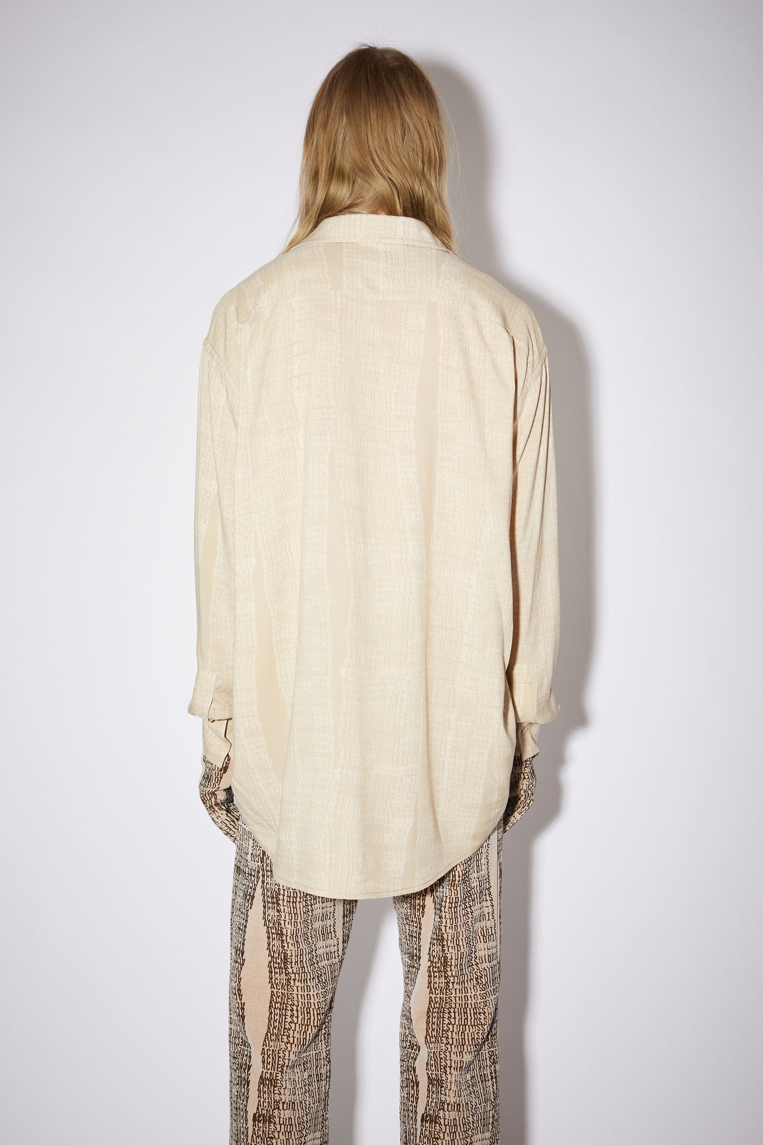 Logo print shirt - Champagne beige - 3