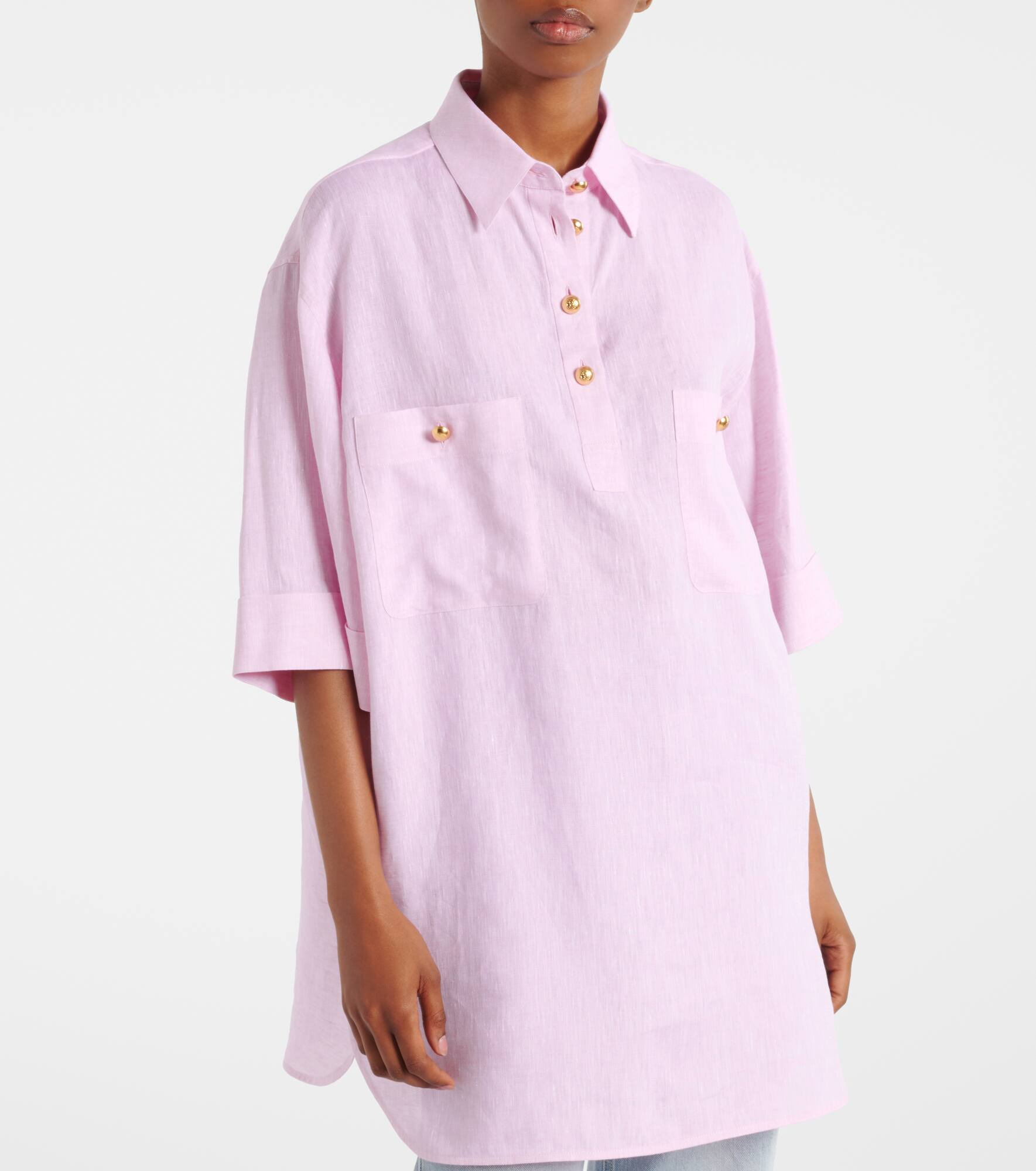 Oversized linen polo shirt - 6