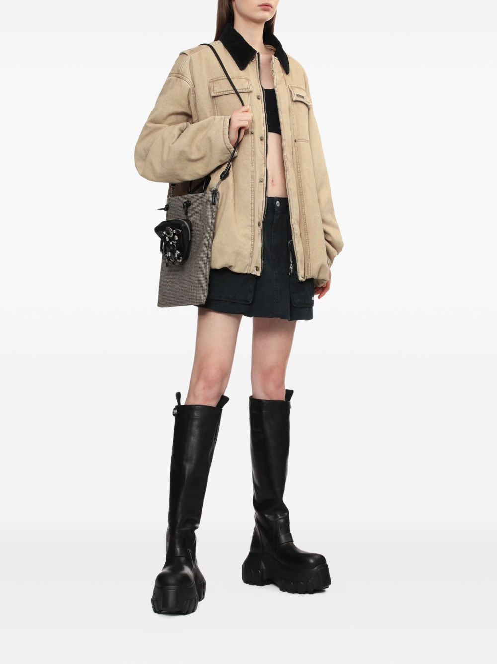 corduroy-collar cotton jacket - 2