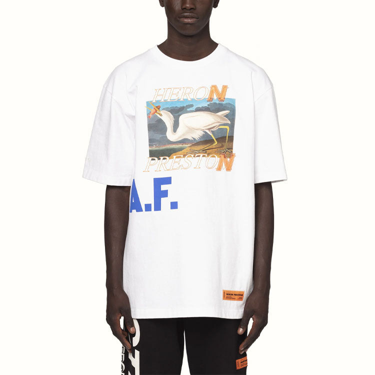 HERON PRESTON SS21 Heron Af T-shirt 'White' HMAA020R21JER0020145 - 3