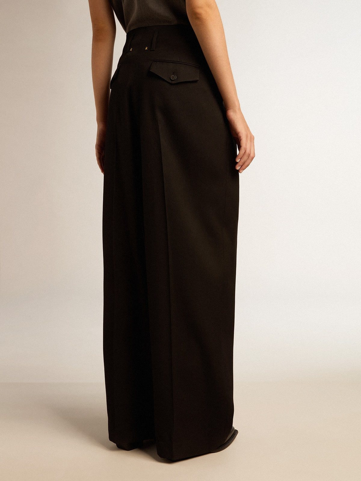 Women’s black wool gabardine pants - 4