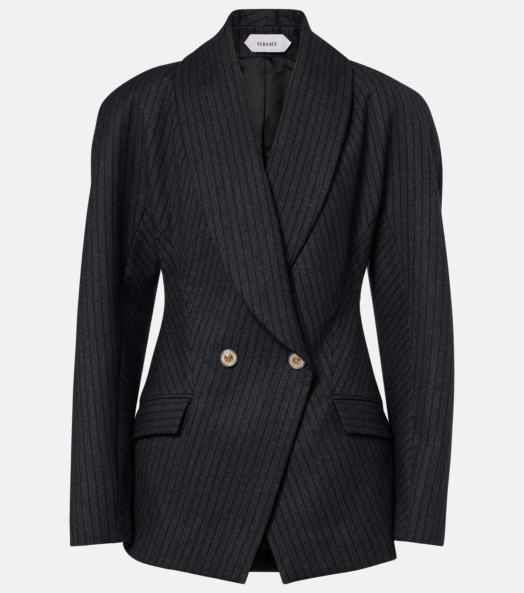 Double-breasted virgin wool twill blazer - 1