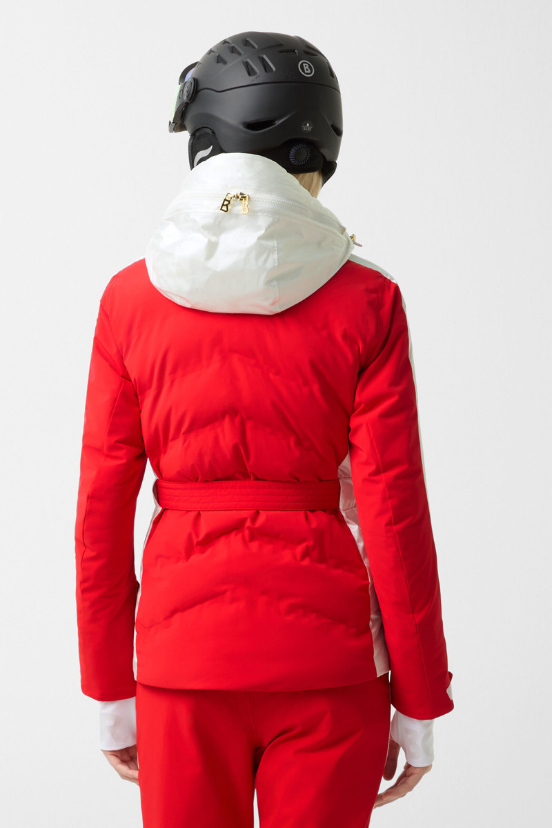 Kira quilted jacket in Red/White 3