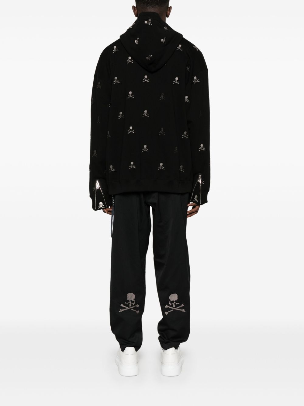 skull-embroidered hoodie - 4