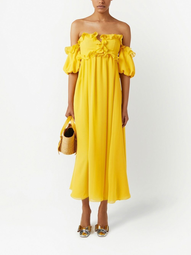 GIAMBATTISTA VALLI ruffle-detail off-shoulder dress outlook