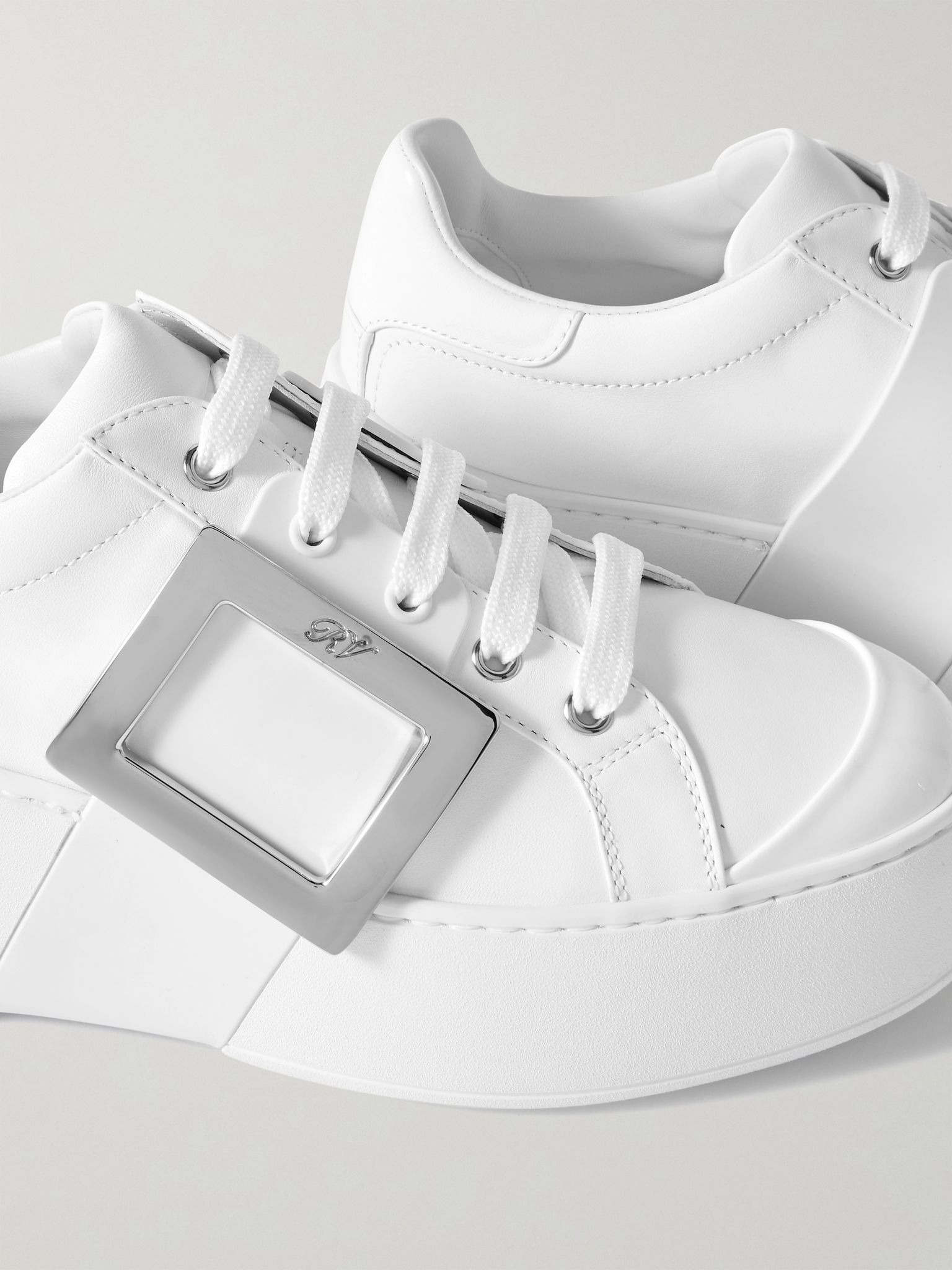 Viv' Skate embellished leather sneakers White - 4