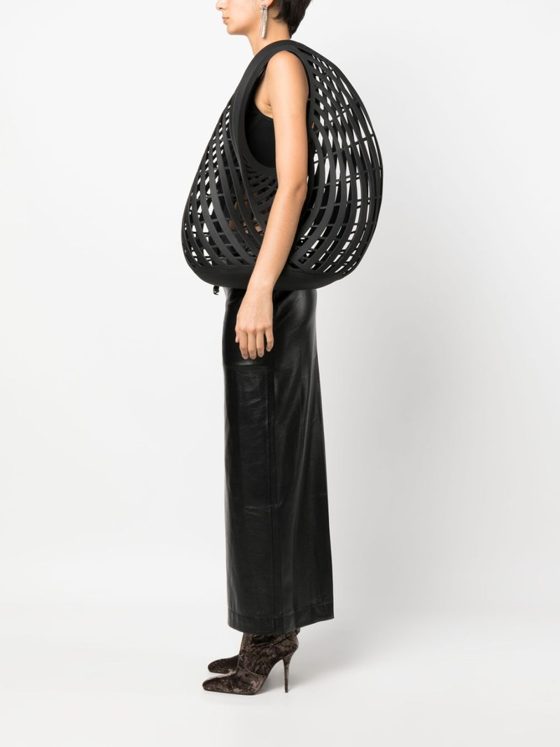 MUGLER cut-out spiral tote bag outlook
