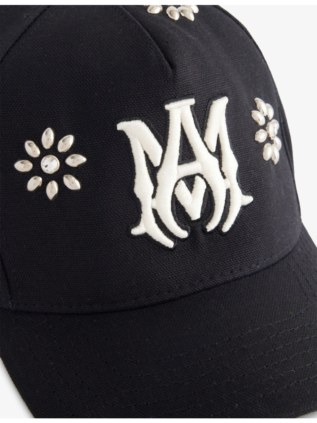 Canvas Studded Cotton Baseball Cap - 2
