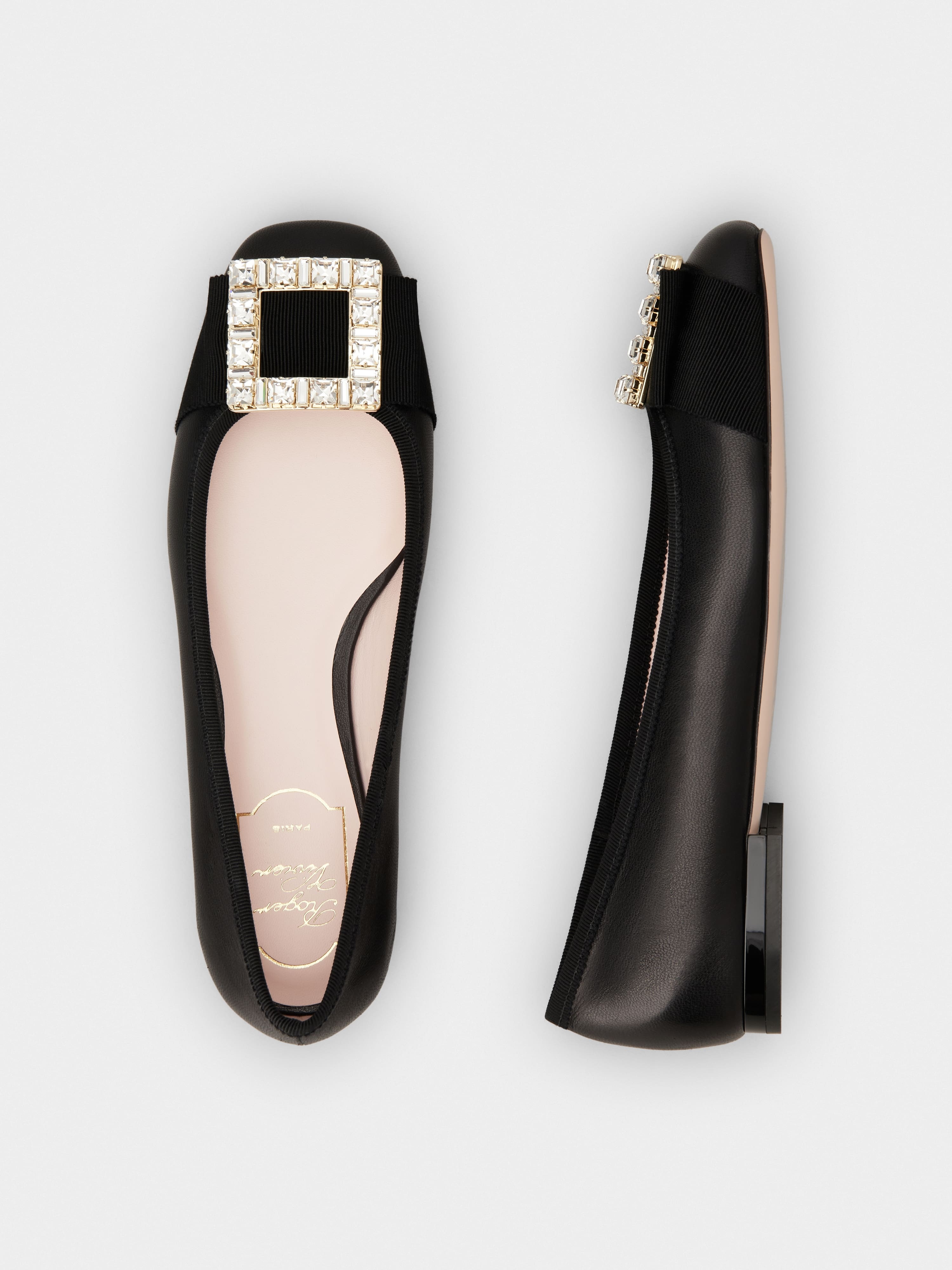 Très Vivier Strass Buckle Ballerinas in Nappa Leather - 4