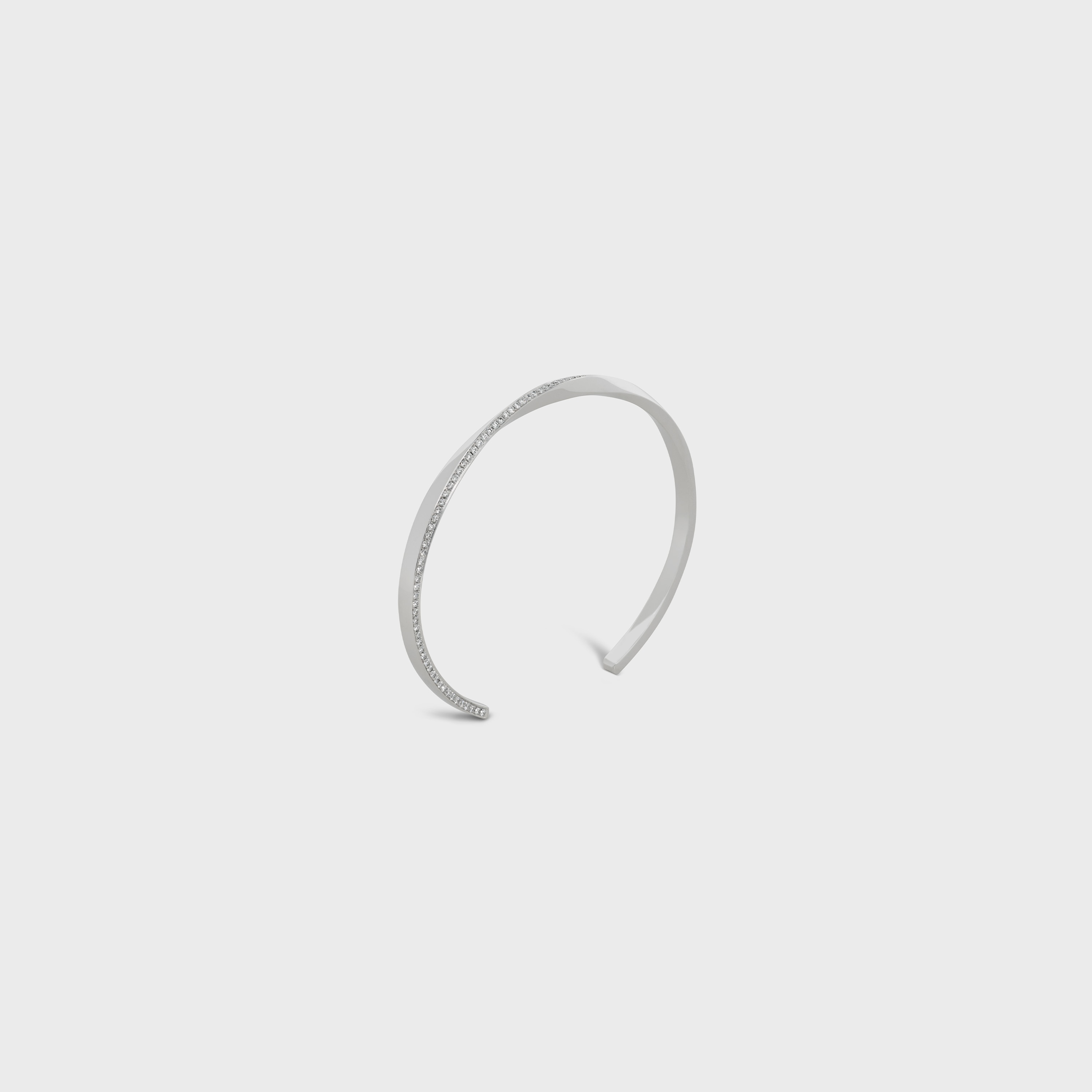 Torsion Bracelet in White Gold and Diamonds - 2