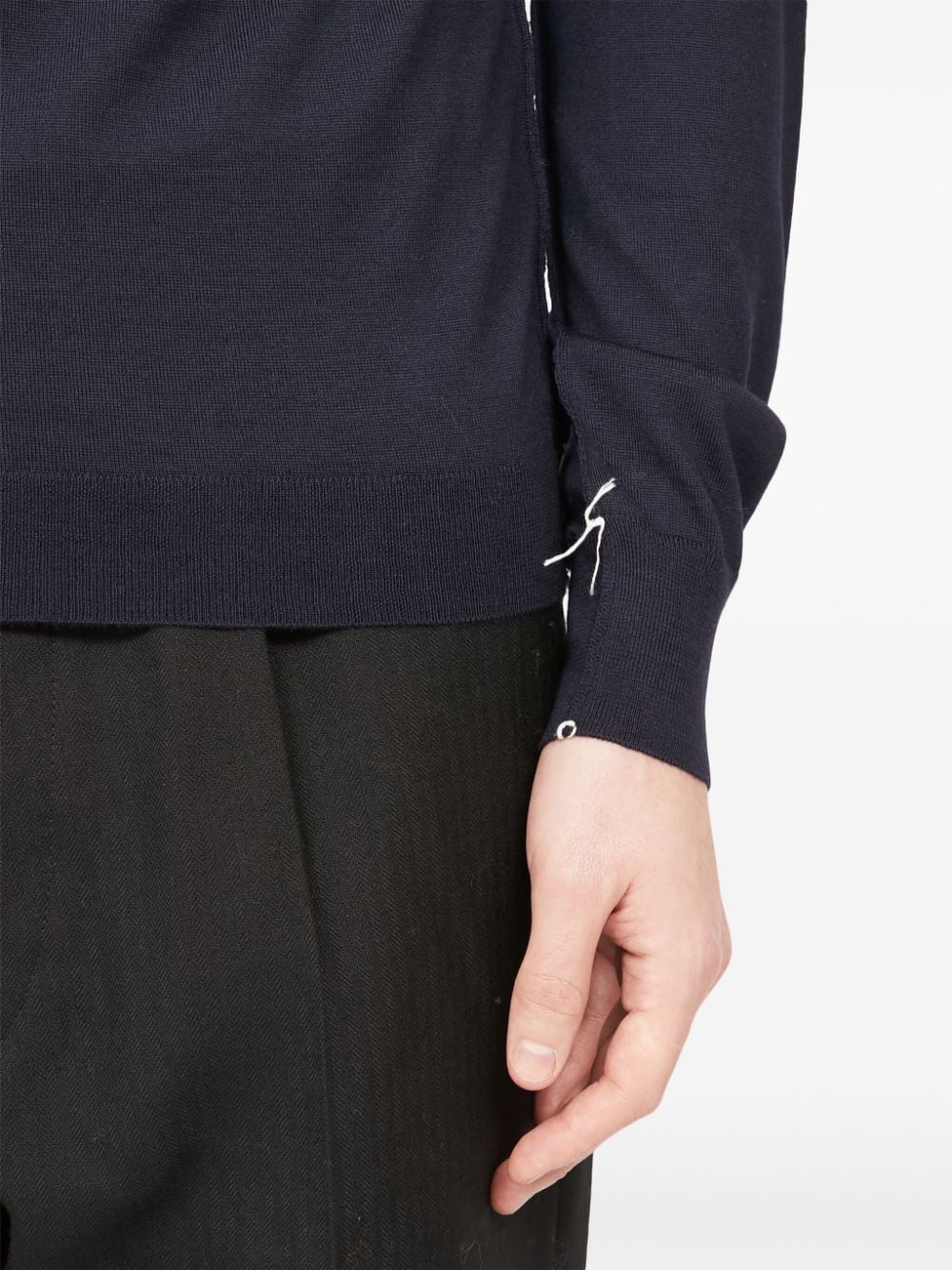 ribbed-edge wool sweater - 7
