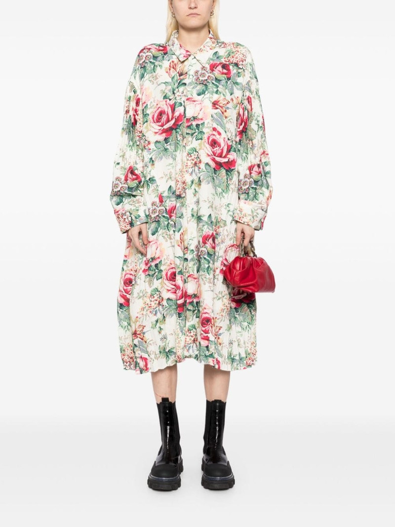 Junya Watanabe floral-print shirt dress outlook