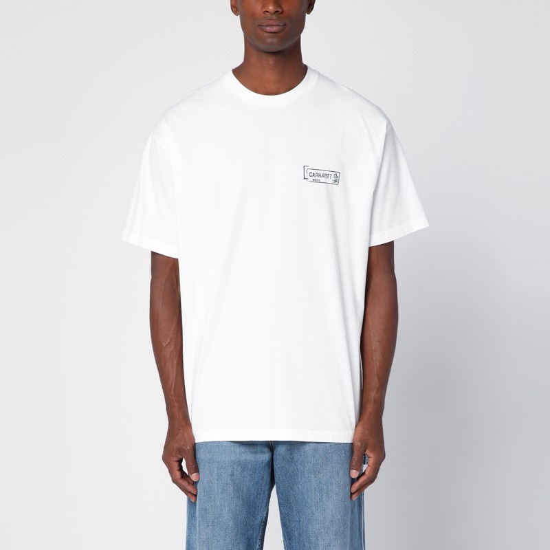 Carhartt S/S Stamp T-Shirt white/black cotton | thedoublef