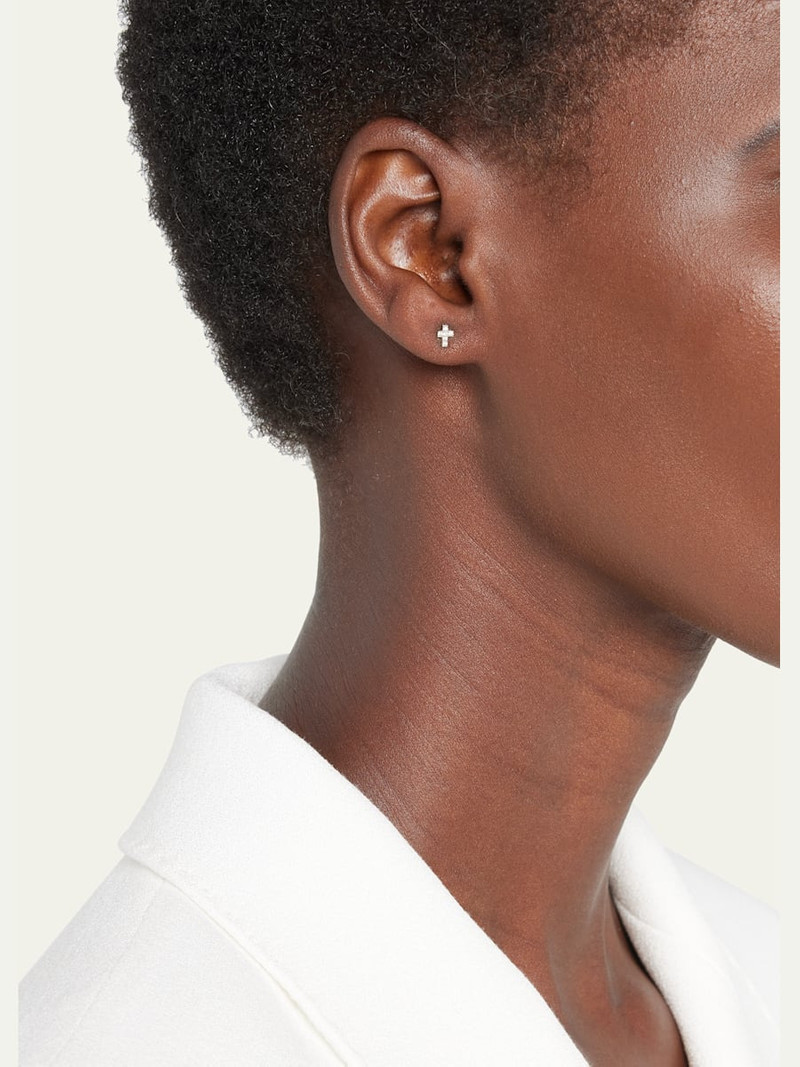 SYDNEY EVAN 14K Yellow Gold Diamond Cross Earring, Single outlook