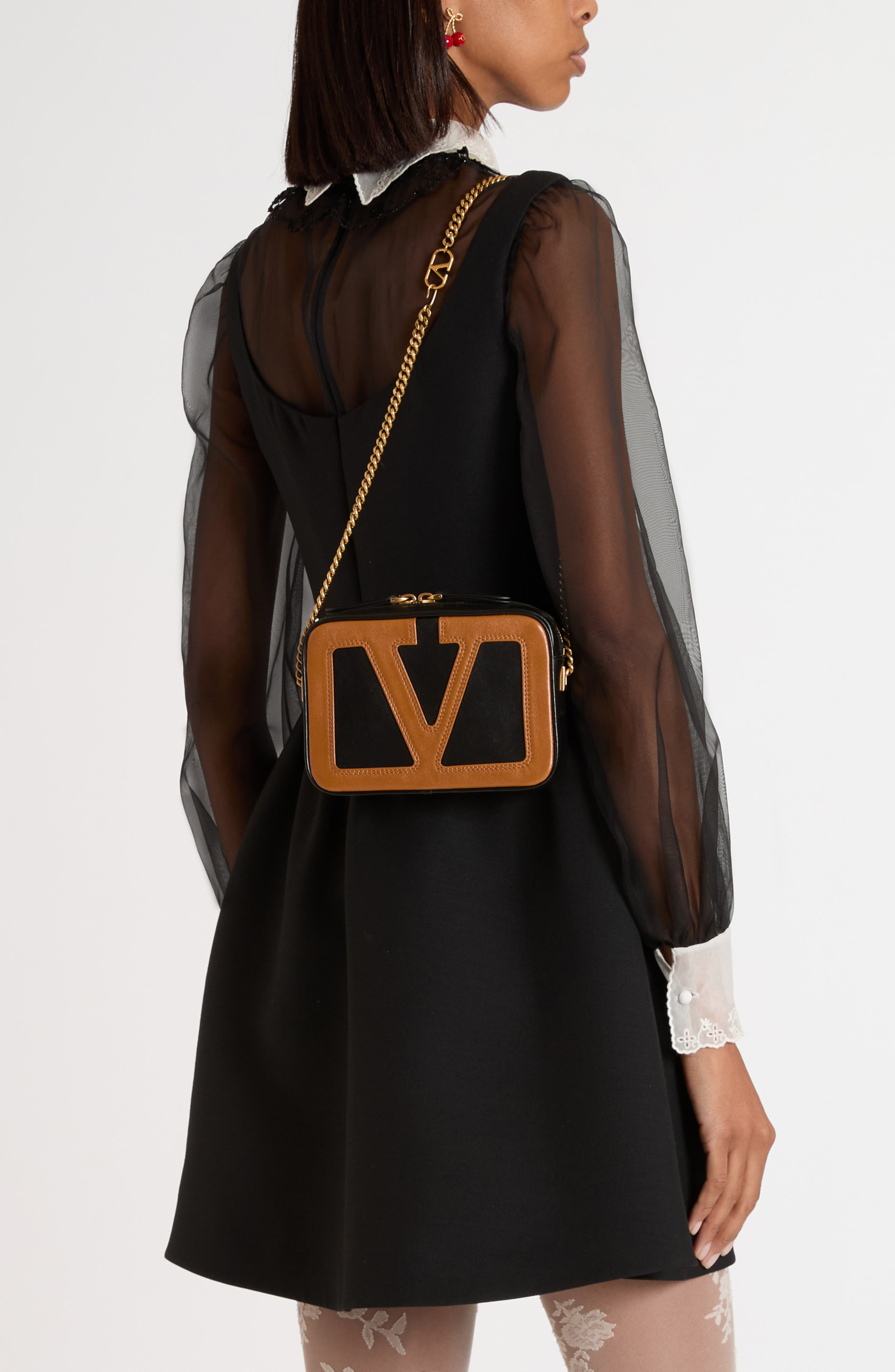 Valentino Garavani Viva Superstar Lambskin Leather Crossbody Bag in Nero/Spice at Nordstrom - 2