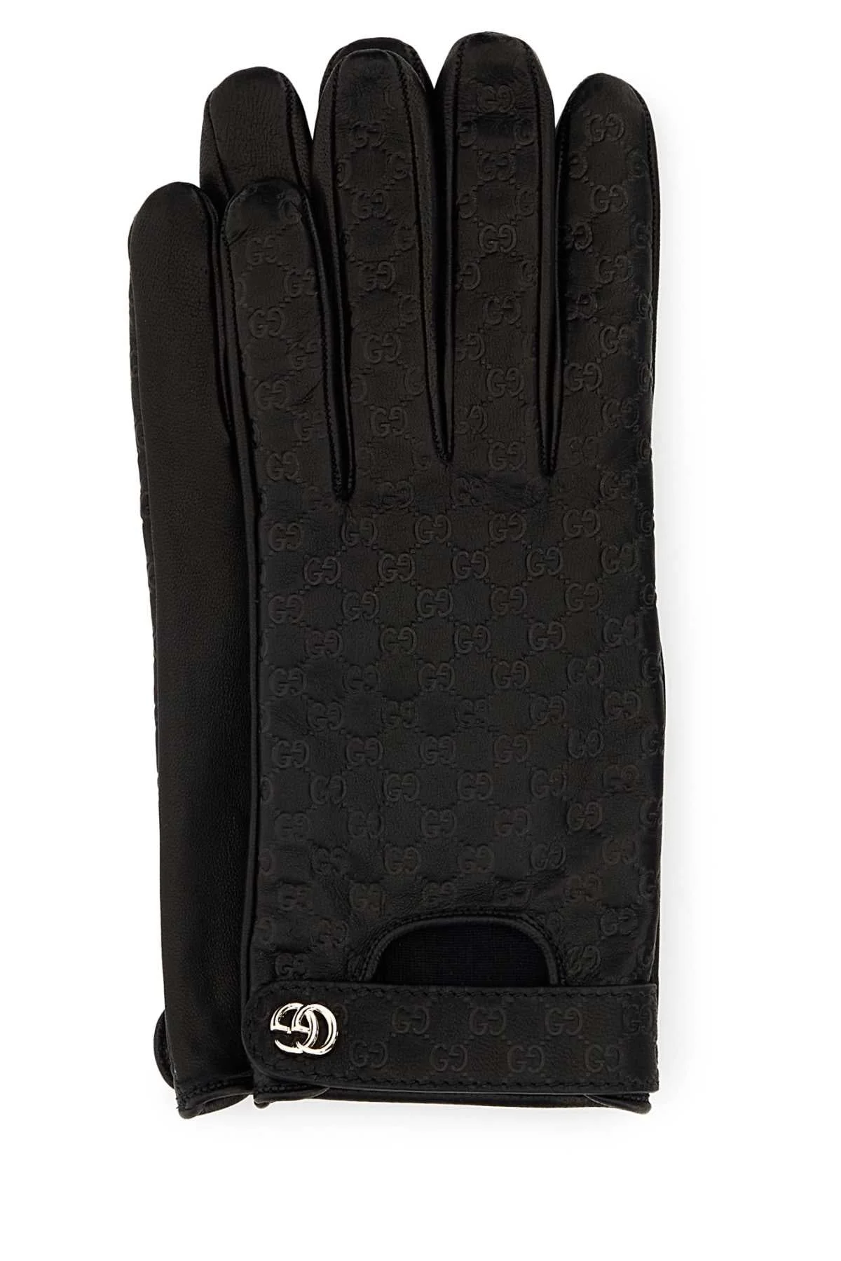 Gucci Women Black Leather Gloves - 1