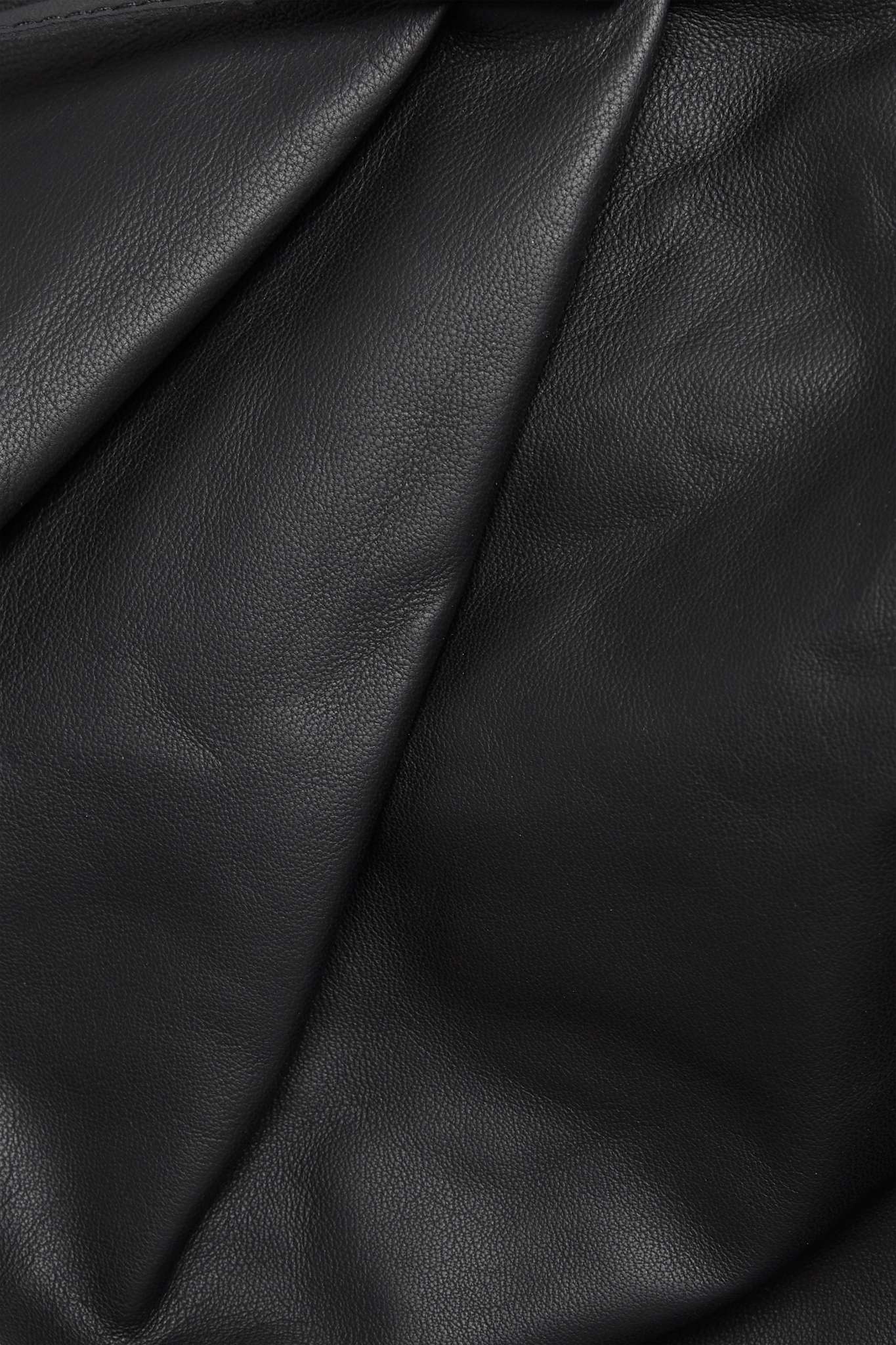 Asymmetric wrap-effect leather tank - 4