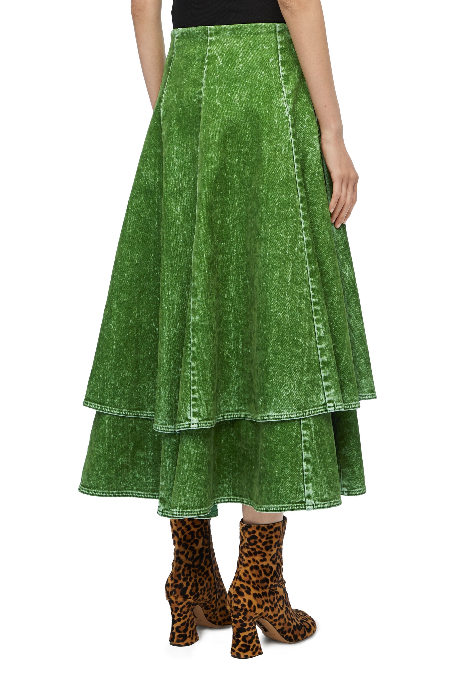 Double layer skirt in denim - 4