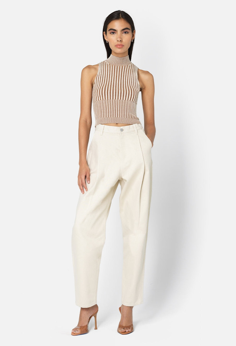 John Elliott PIPER SILK RIB MOCK NECK TOP outlook