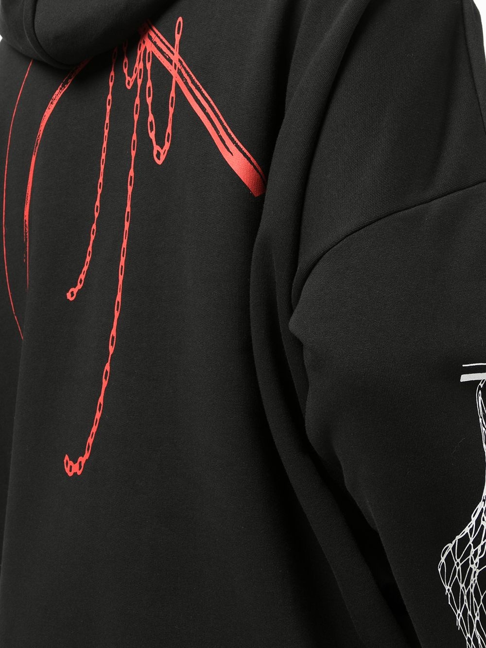 printed scarf hoodie - 7