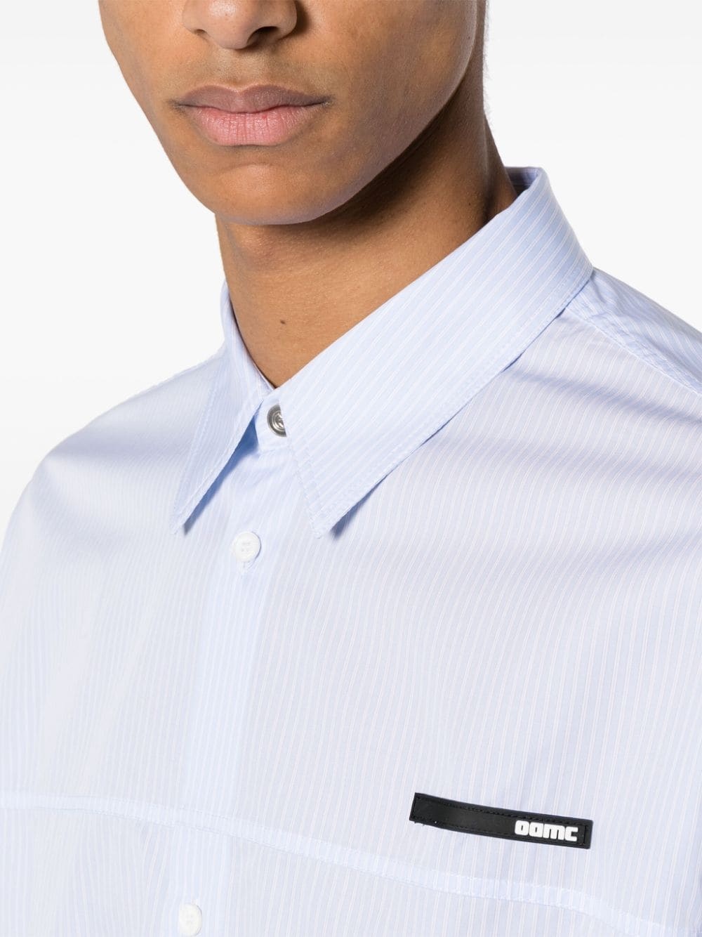 stripe-pattern cotton shirt - 5
