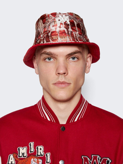 AMIRI Bandana Aloha Silk Reversible Bucket Hat Red outlook