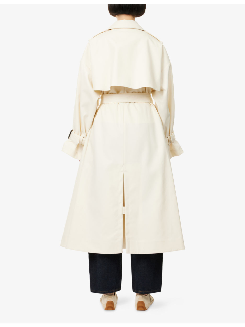 Double-Breasted Belted Double Cotton-Twill Trench Coat - 4