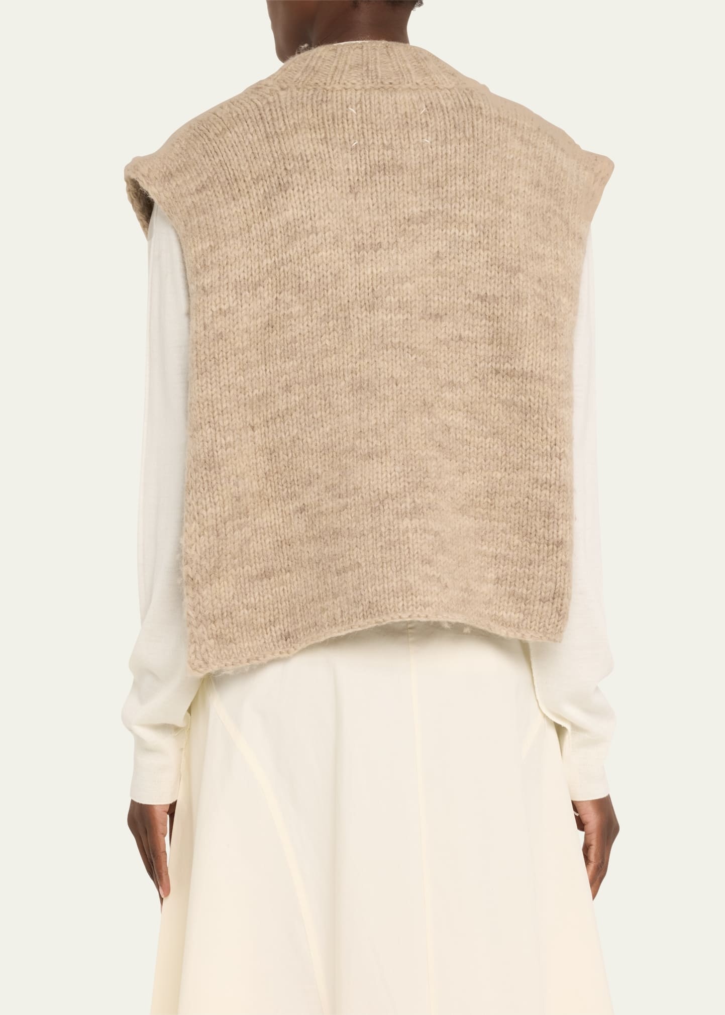 Open Side Alpaca-Blend Sweater Vest - 3