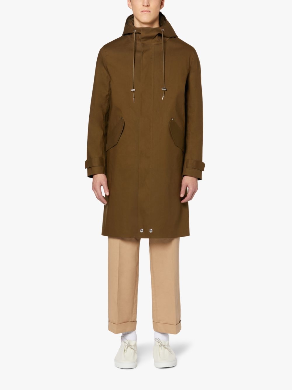 GRANISH OLIVE BONDED COTTON HOODED COAT | GR-1032 - 2