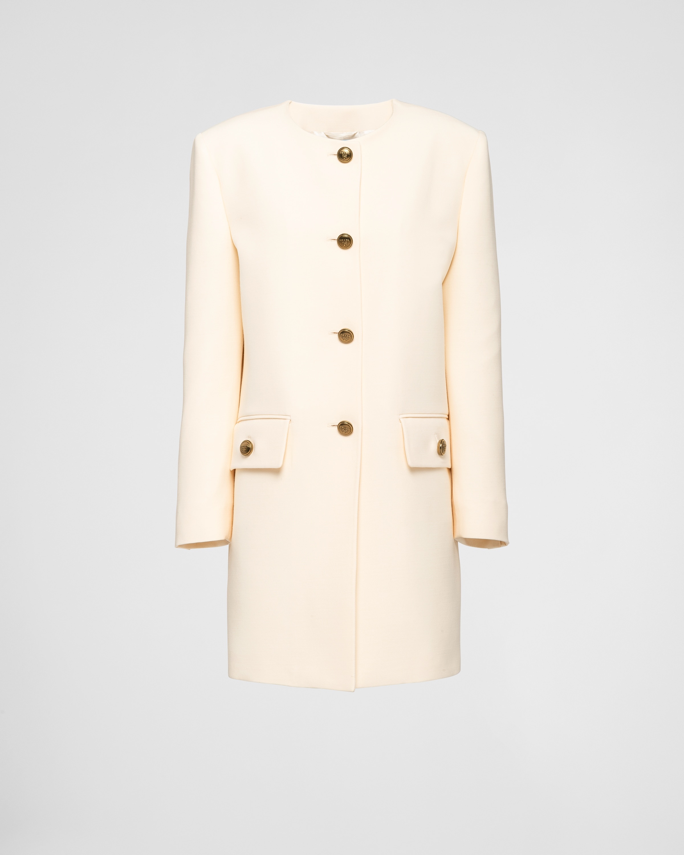 Single-breasted tricotine coat - 1