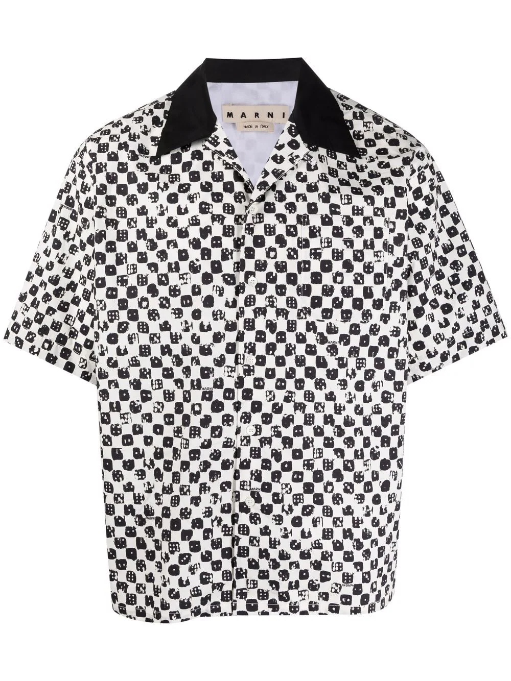 dice-print short-sleeve shirt - 1