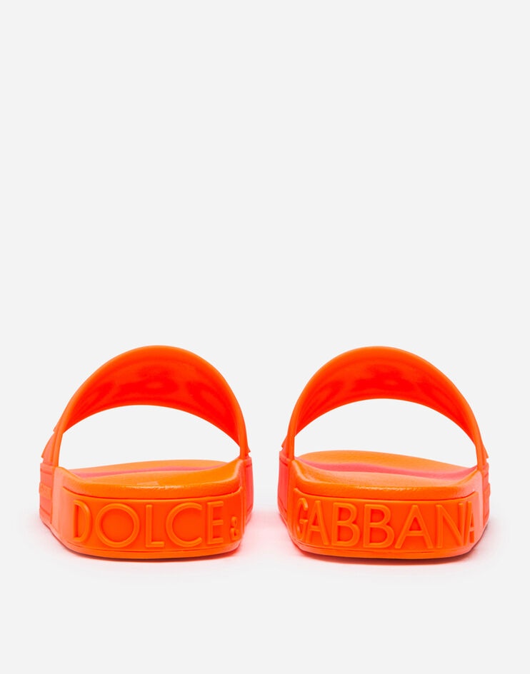 Rubber beachwear sliders with D&G logo - 3