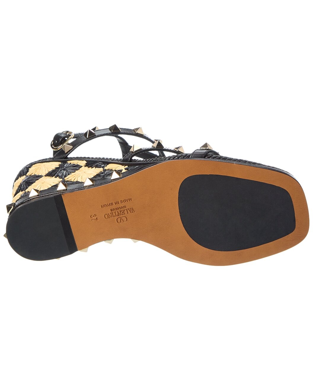 Valentino Rockstud Caged 90 Leather Ankle Strap Wedge Sandal - 4