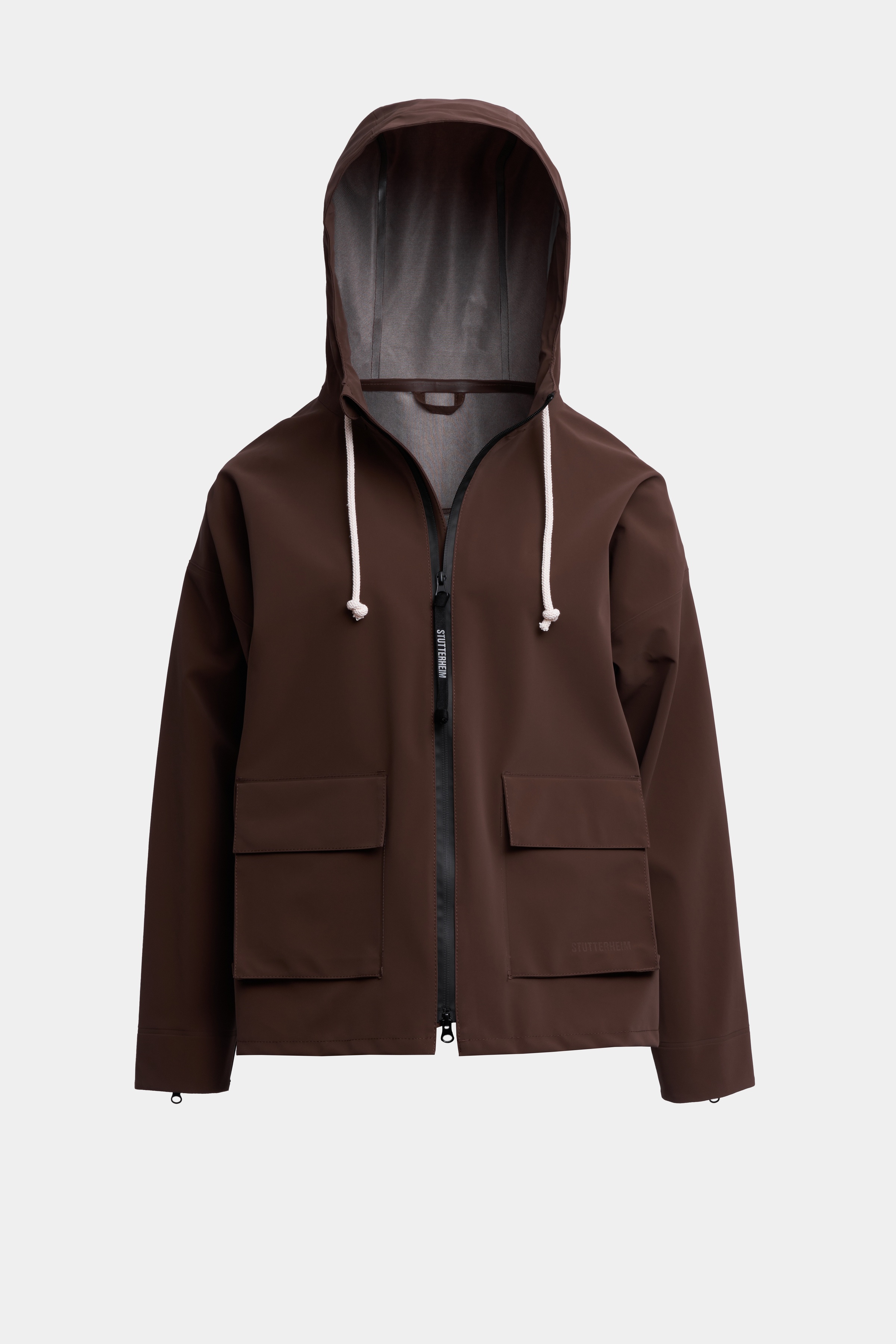 Sandviken Matte Zip Raincoat Dark Brown - 6