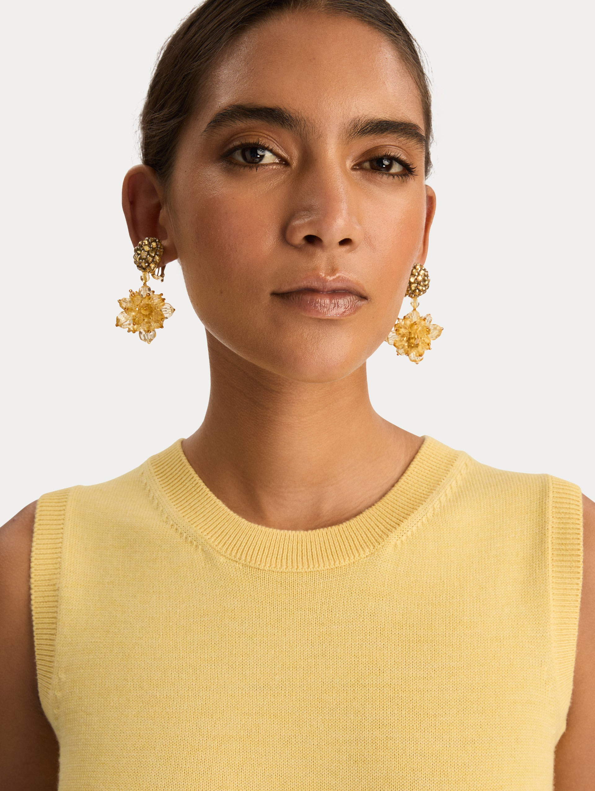 BEADED POMPOM CLIP-ON EARRINGS - 2