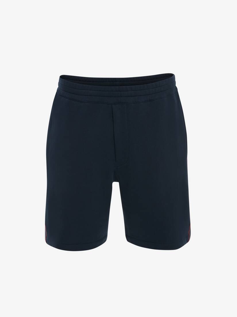 Selvedge Logo Tape Shorts in Ink Blue - 1