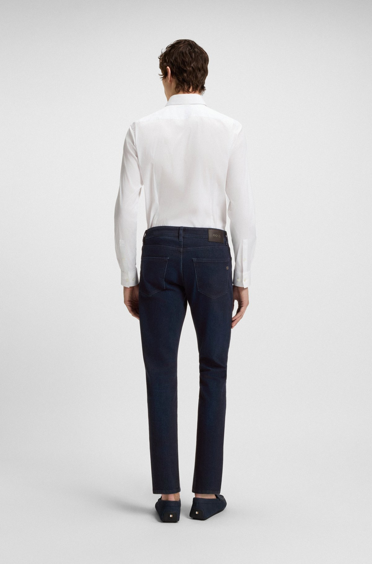 DELAWARE SLIM-FIT JEANS IN DARK-BLUE SUPER-SOFT DENIM - 4