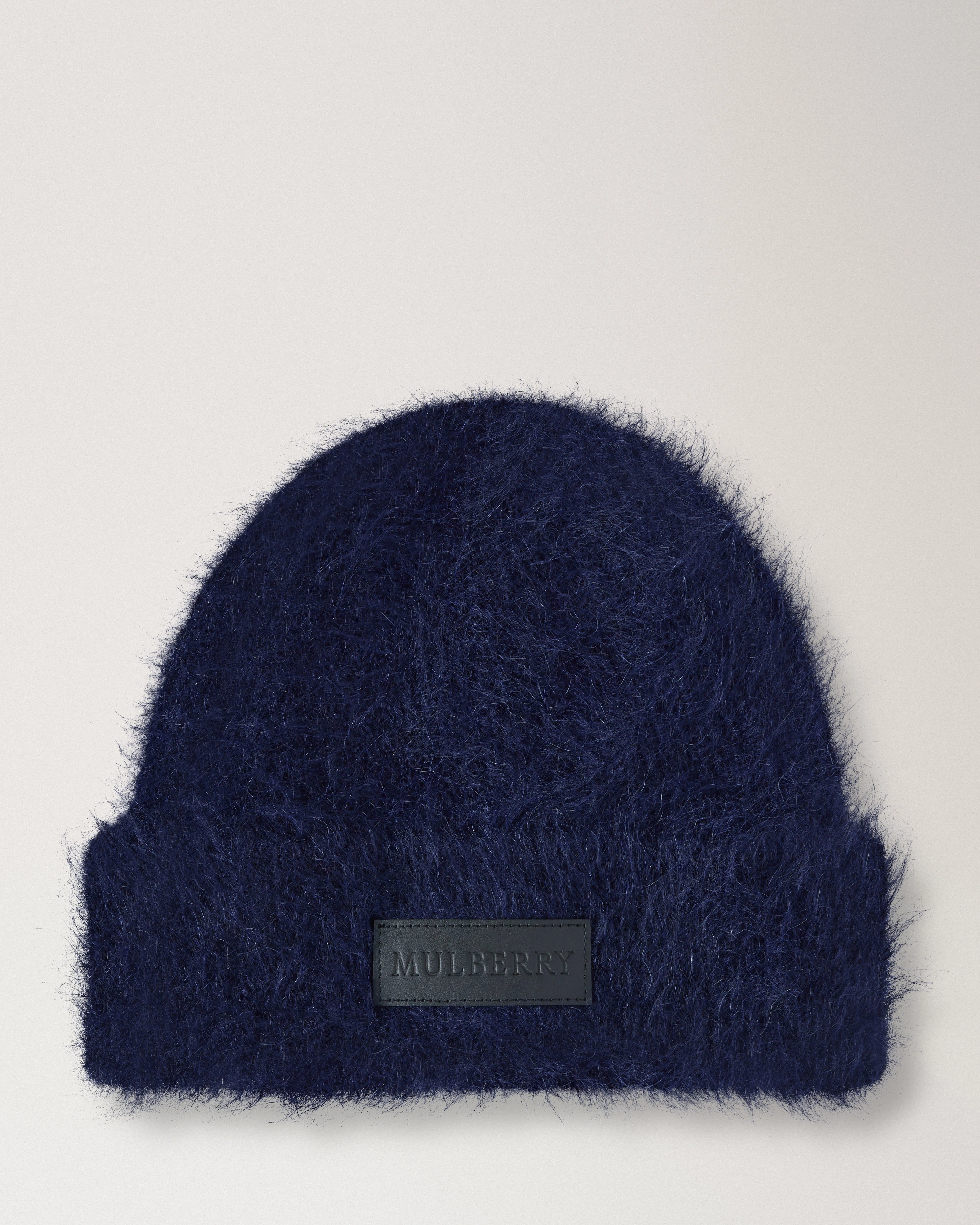 Solid Mohair Beanie Night Sky Wool Blend - 1