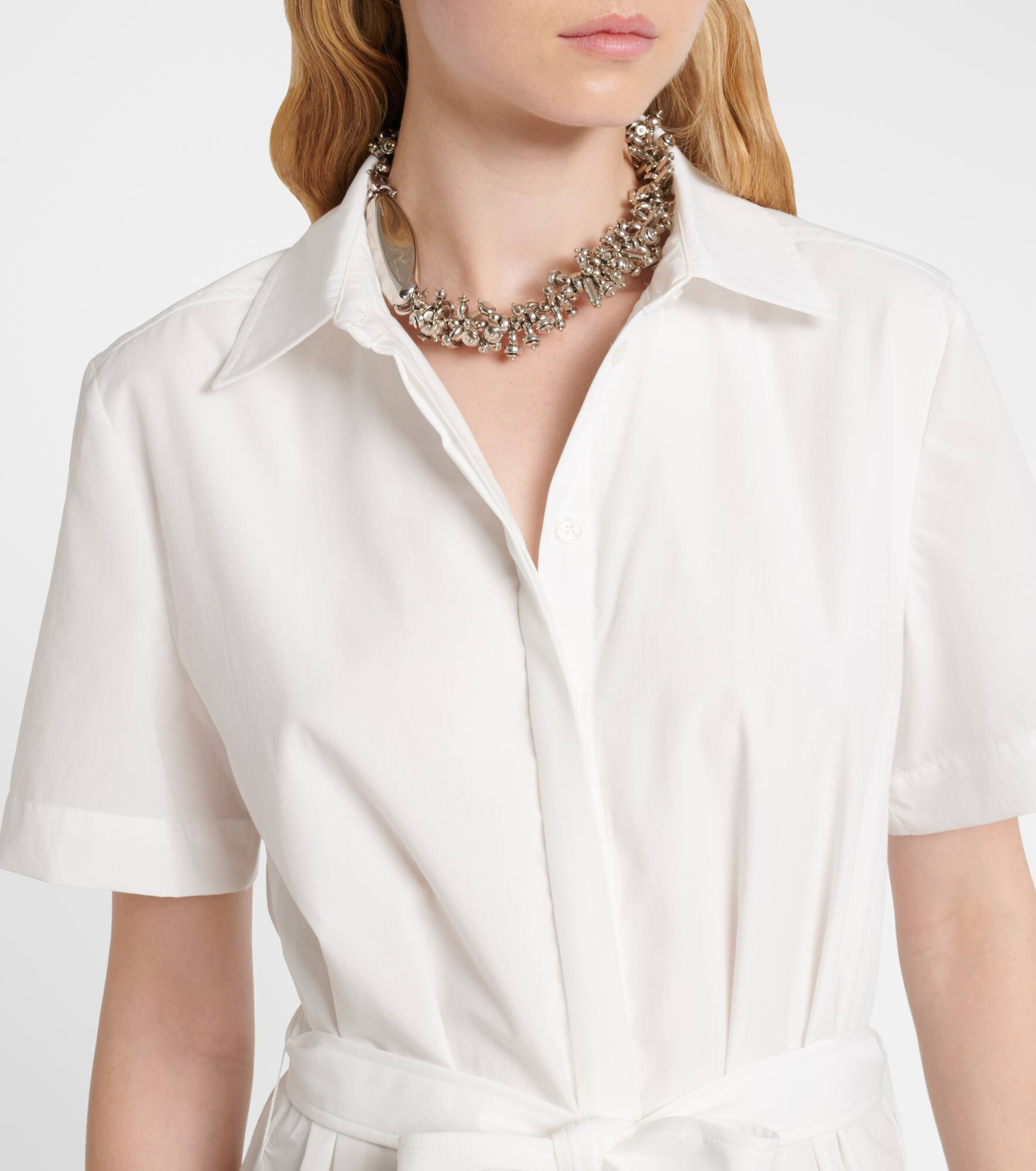 Jenner poplin and lace shirt dress - 4