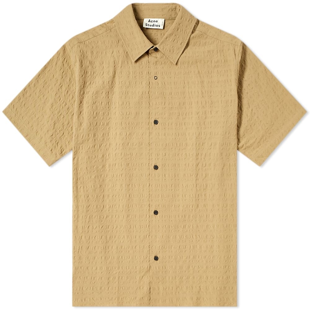 Acne Studios Short Sleeve Shepton Stripe Textured Shirt - 1