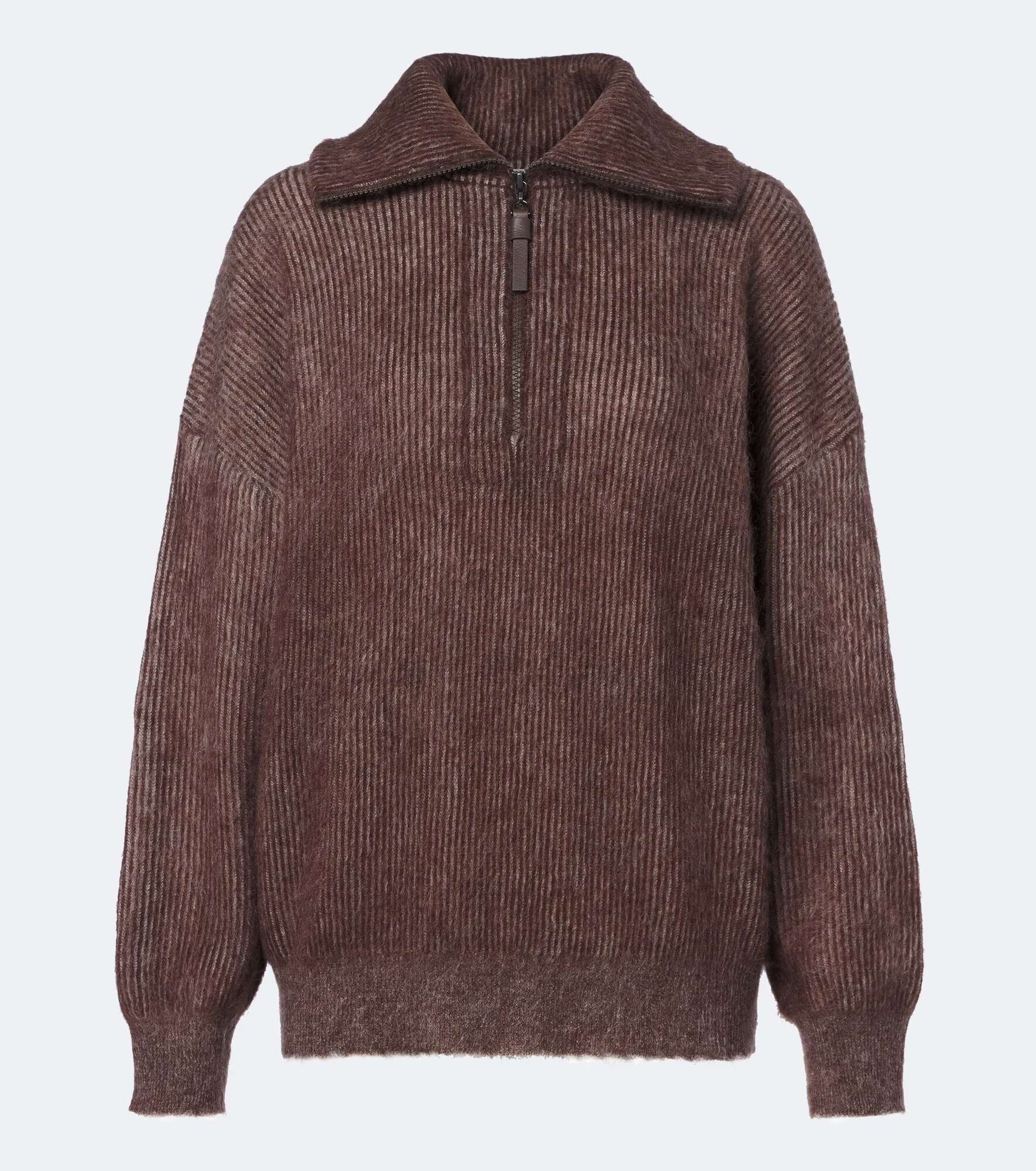 Mohair and wool-blend half-zip sweater - 1