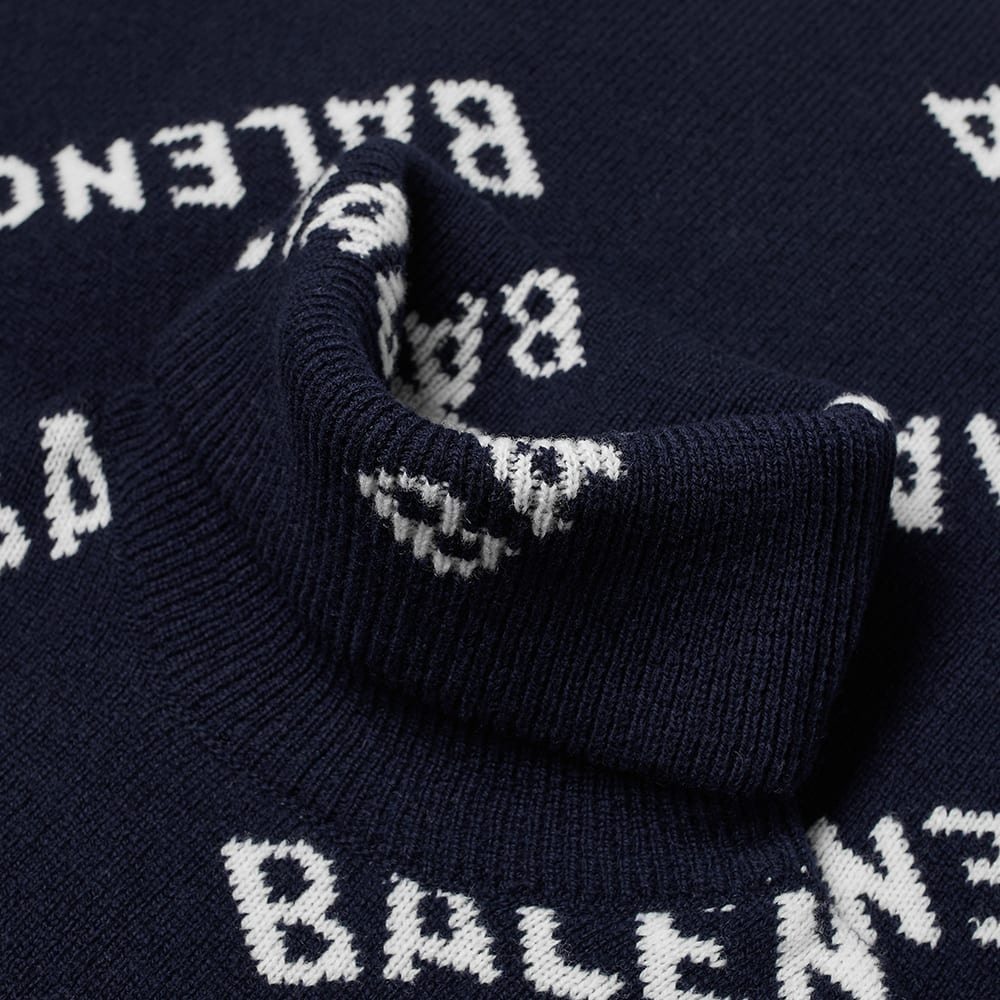 Balenciaga All Over Logo Intarsia Turtleneck Knit - 2