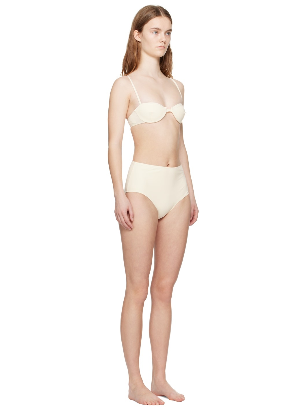 Off White Sweetheart Neck Bikini - 2